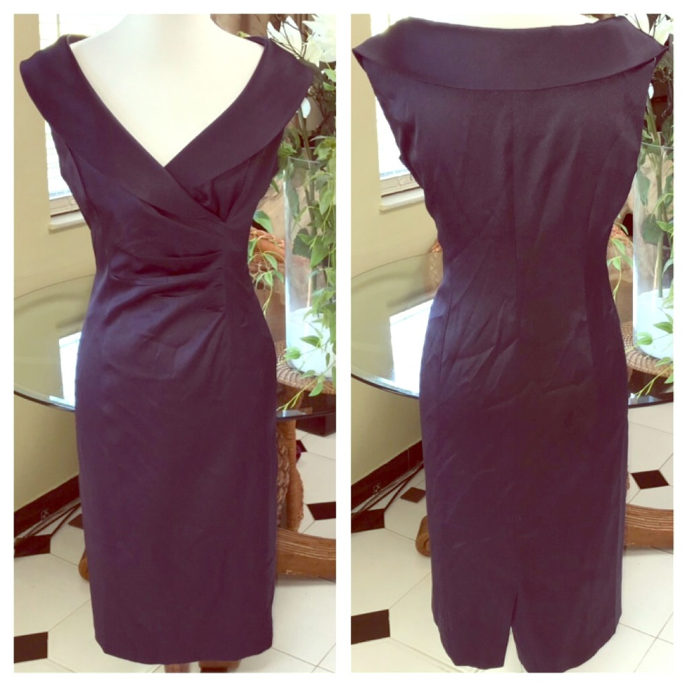 🌿Jones NY Navy Shaw Collar Dress